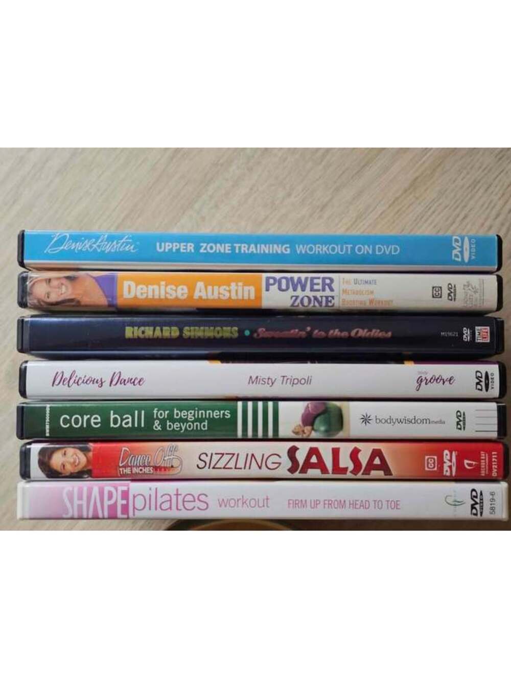 Fitness DVD Lot of 7 Denise Austin Richard Simmons Misty Tripoli Pilates Dance